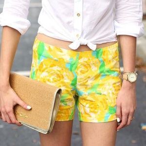 lilly pulitzer yellow floral deenie short